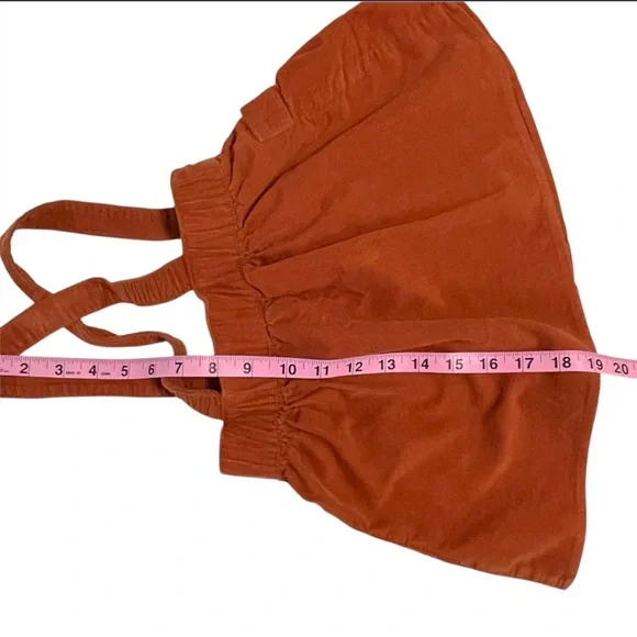 Cat & Jack Floral Top with A Rusty Brown Corduroy Suspender Skirt - Picture 11 of 13